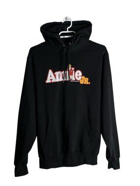 Annie Jr. Black Graphic Print Logo Casual Sweatshirt Hoodie